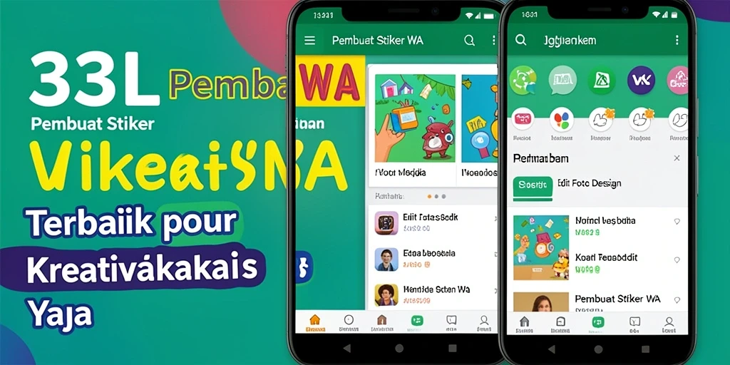Tampilan antarmuka aplikasi Pembuat Stiker WA 33L yang menarik.