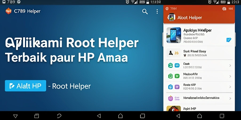 Antarmuka aplikasi C789 menampilkan fitur Root Helper dengan jelas dan mudah digunakan.