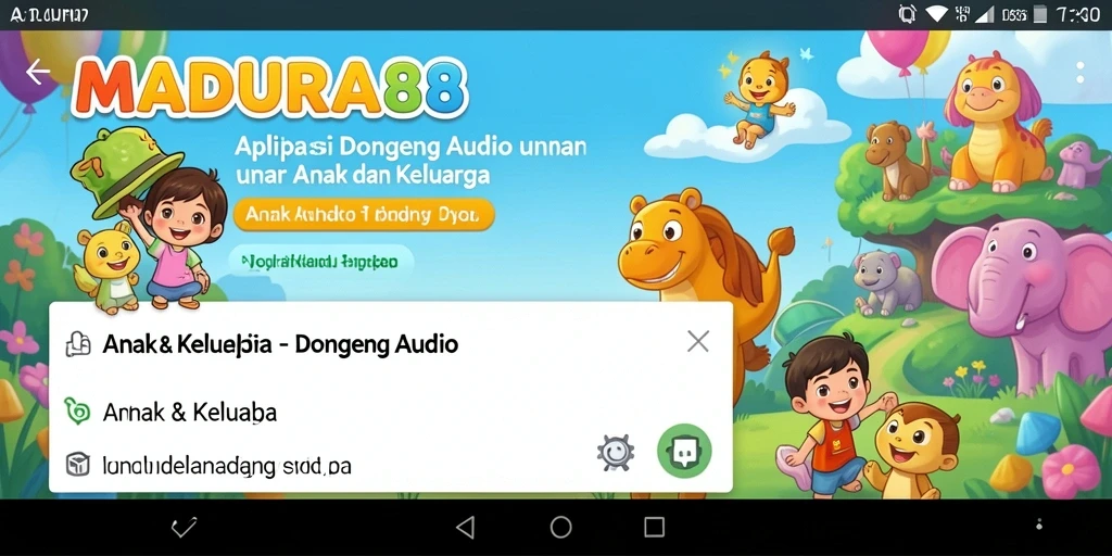 Tampilan user-friendly MADURA88 dengan pilihan dongeng audio.