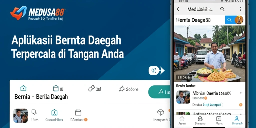 Antarmuka menarik dari aplikasi Berita Daerah MEDUSA88.