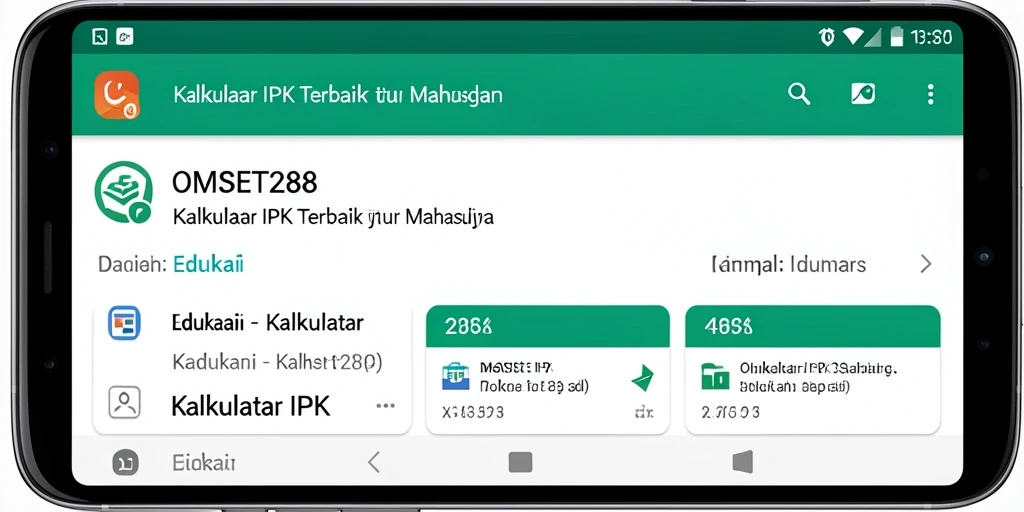 Antarmuka sederhana dari aplikasi Kalkulator IPK OMSET288.
