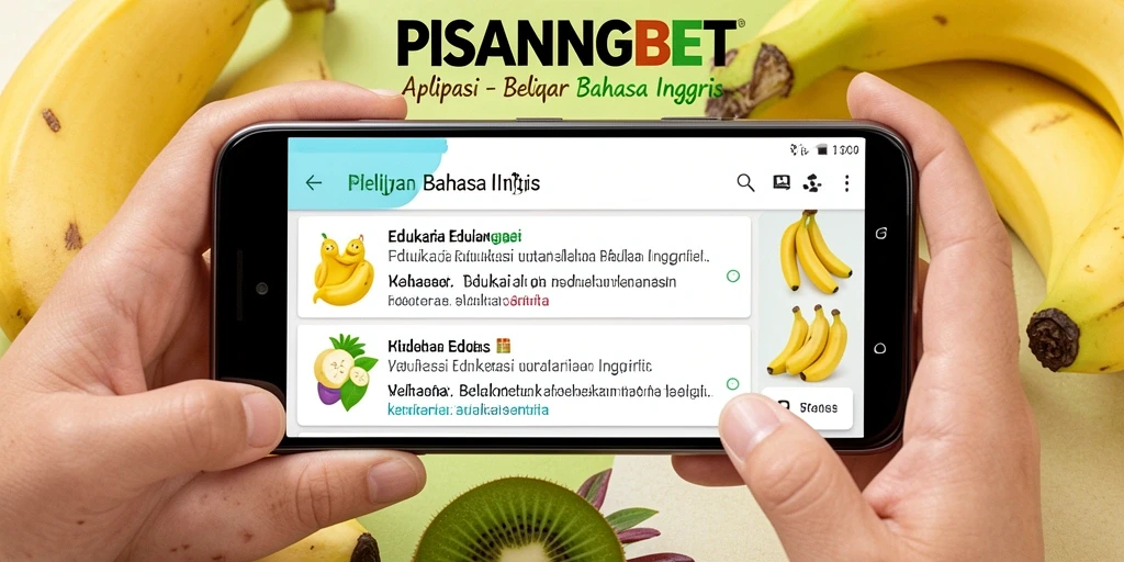 Tampilan antarmuka aplikasi PISANGBET untuk belajar bahasa Inggris.