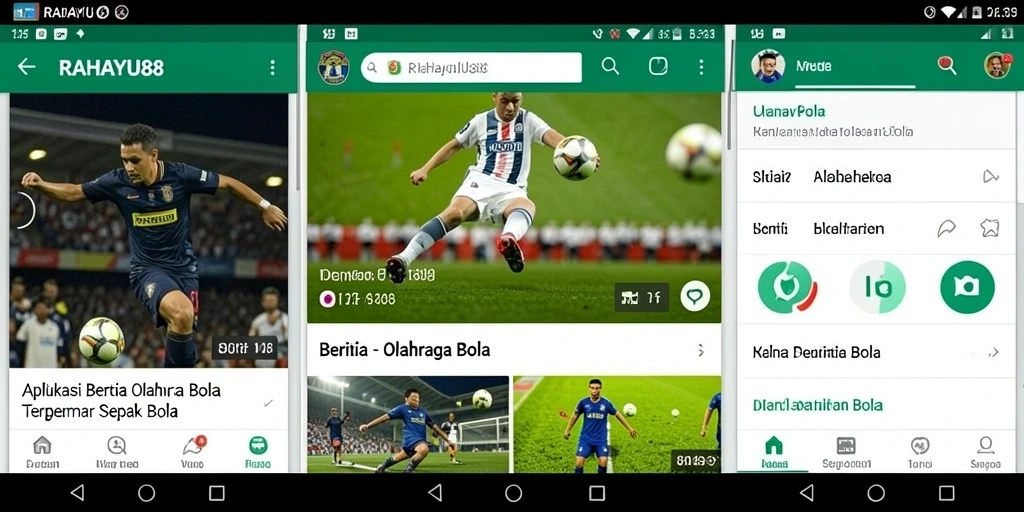 Antarmuka RAHAYU88 yang menarik dan informatif untuk berita olahraga bola.
