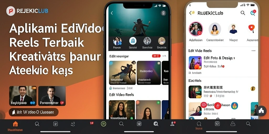Antarmuka pengguna REJEKICLUB saat mengedit video reels.