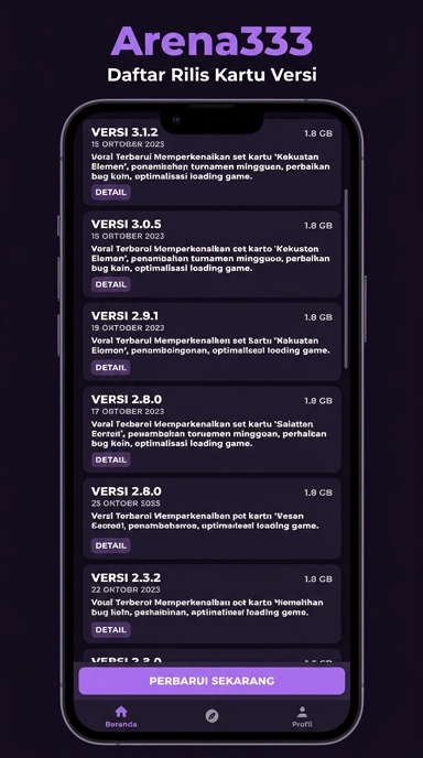 Riwayat Versi arena333 untuk Pengguna Android